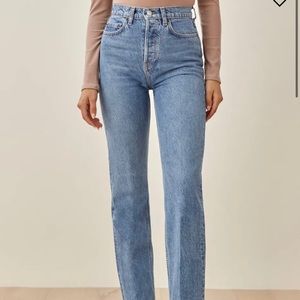 Reformation Cynthia High Rise Straight Long Jeans